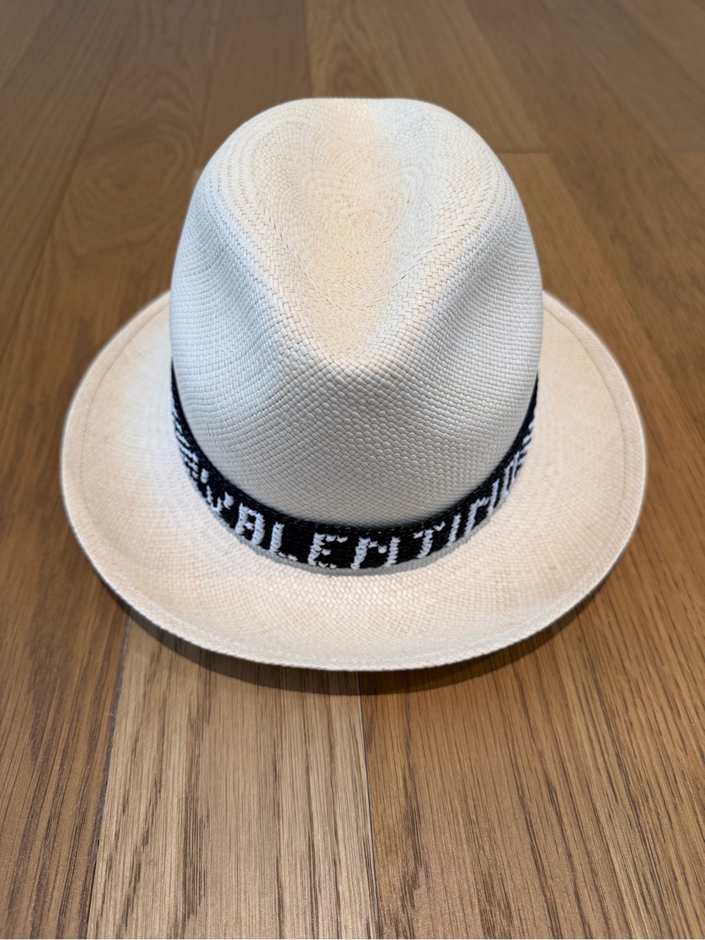 Valentino Cream Straw Fedora with Red Trim